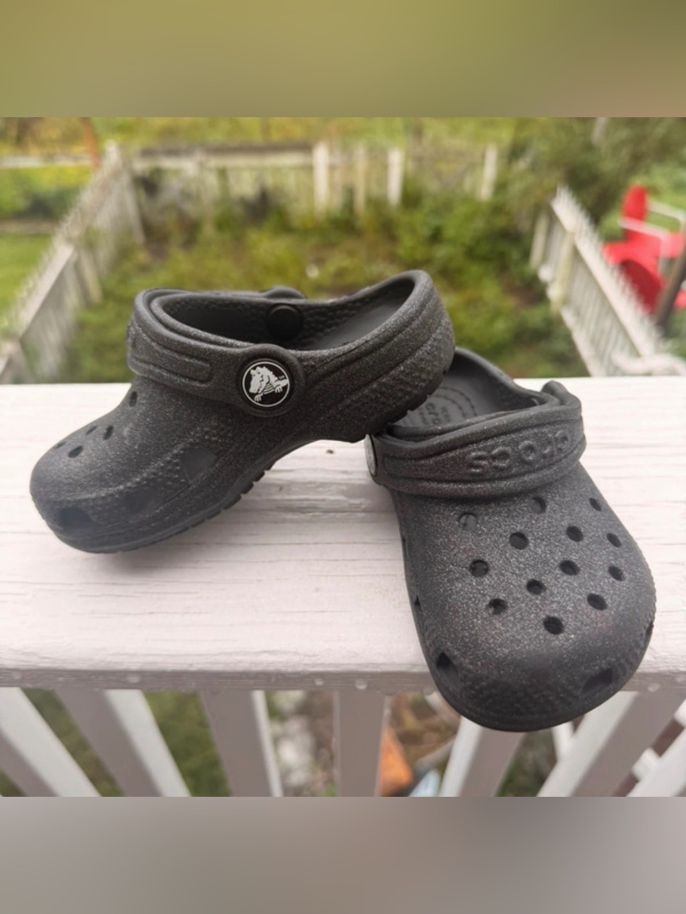 CROCS Kids Black Speckled Classic Clog Sandals
